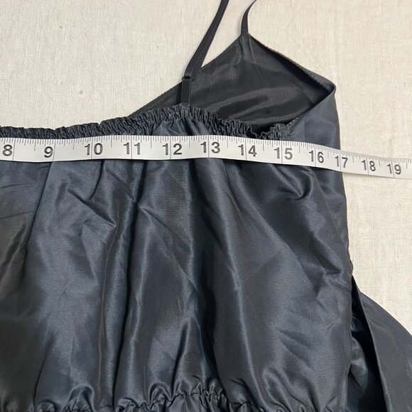 M.S.S.P. Dark Navy Silk Blend Fit&Flare Spaghetti Strap Dress L V-Neck Cocktail - Picture 11 of 14